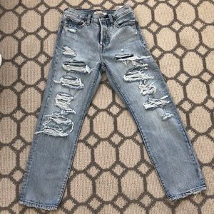 Levi Strauss “Wedgie Straight” ripped jeans